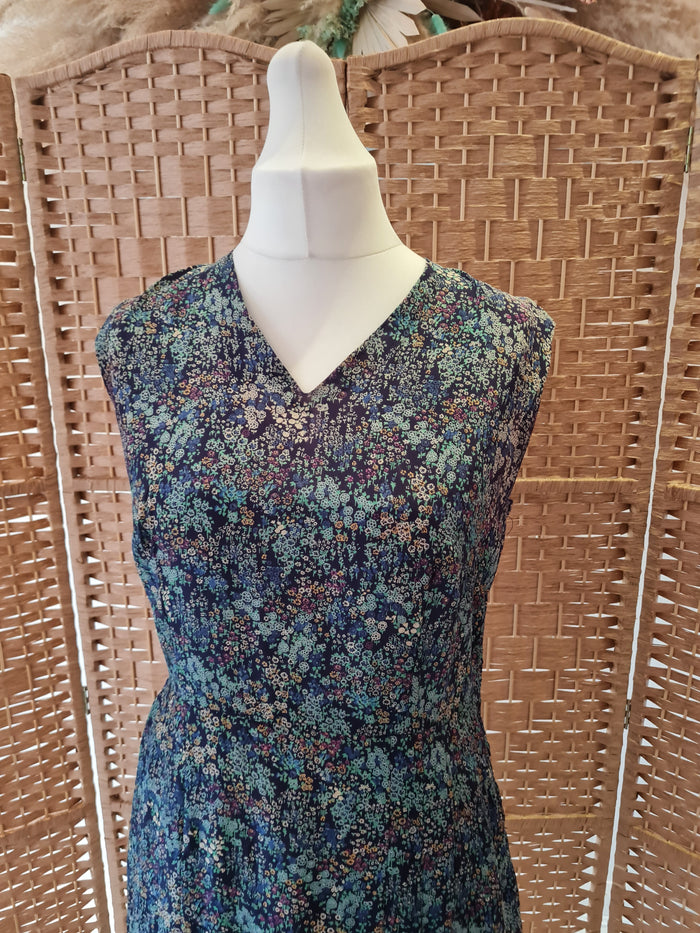Forest Green' floral print midi Dress 12