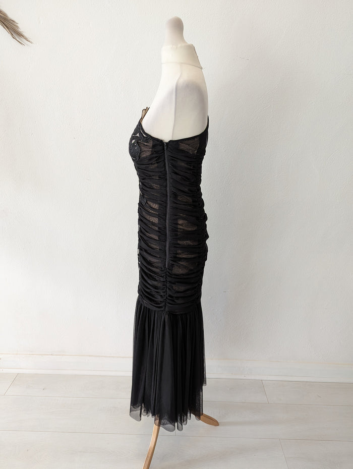 Forever Unique Black/ Nude one shoulder Dress 10