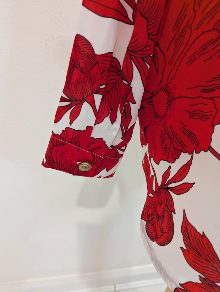 Forever Unique Red floral blouse 8