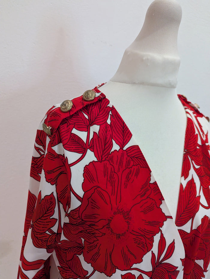Forever Unique Red floral blouse 8