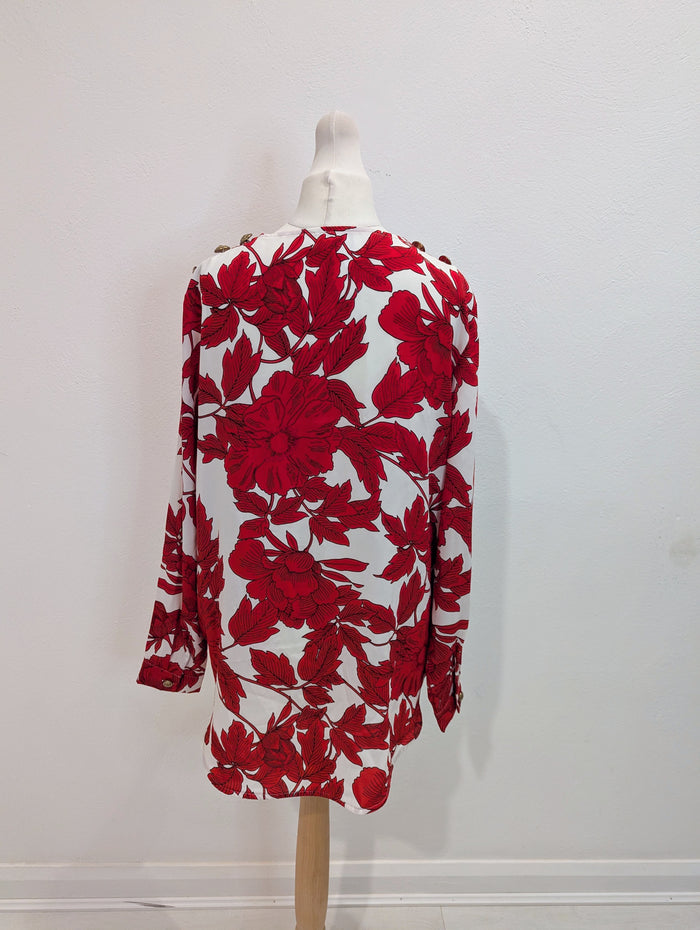 Forever Unique Red floral blouse 8