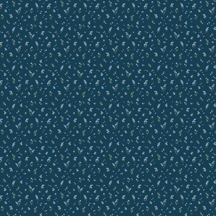 Forget-Me-Not Navy Organic Muslin Wrap Swaddle - LOW STOCK
