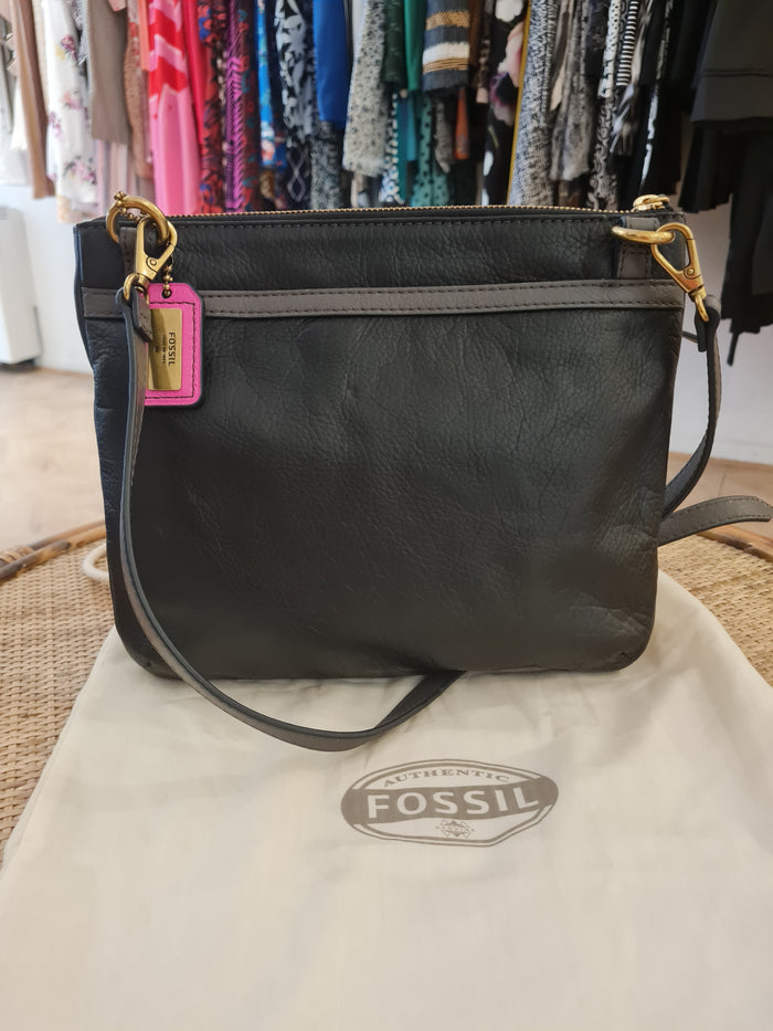 Fossil black/grey crossbody