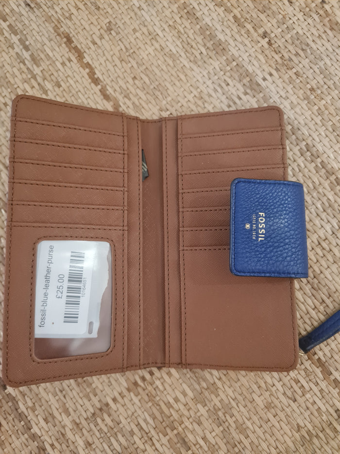 Fossil blue leather purse