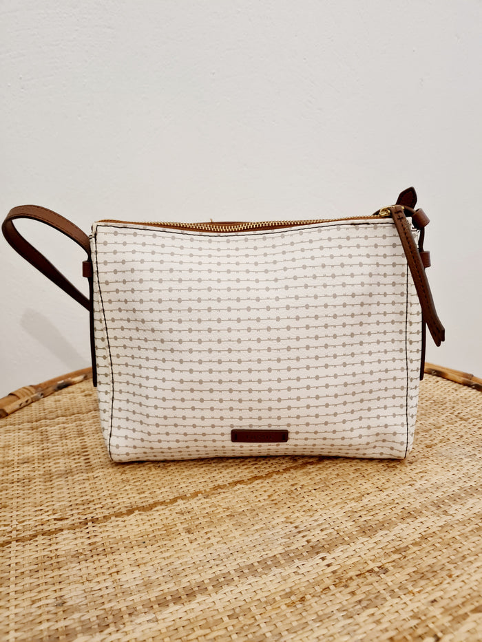 Fossil Cream & Tan Crossbody bag