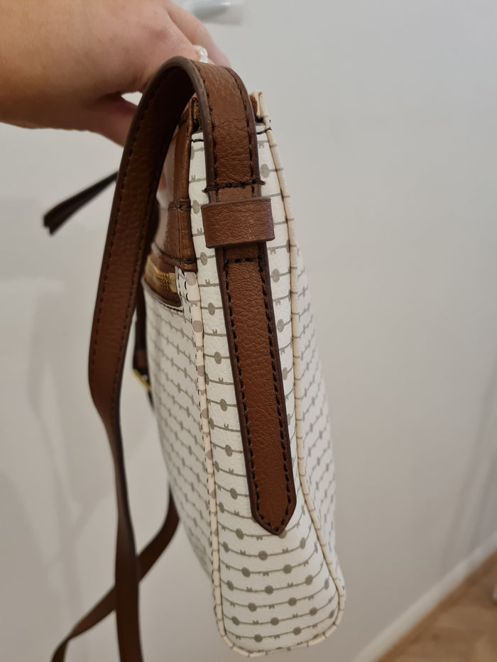 Fossil Cream & Tan Crossbody bag