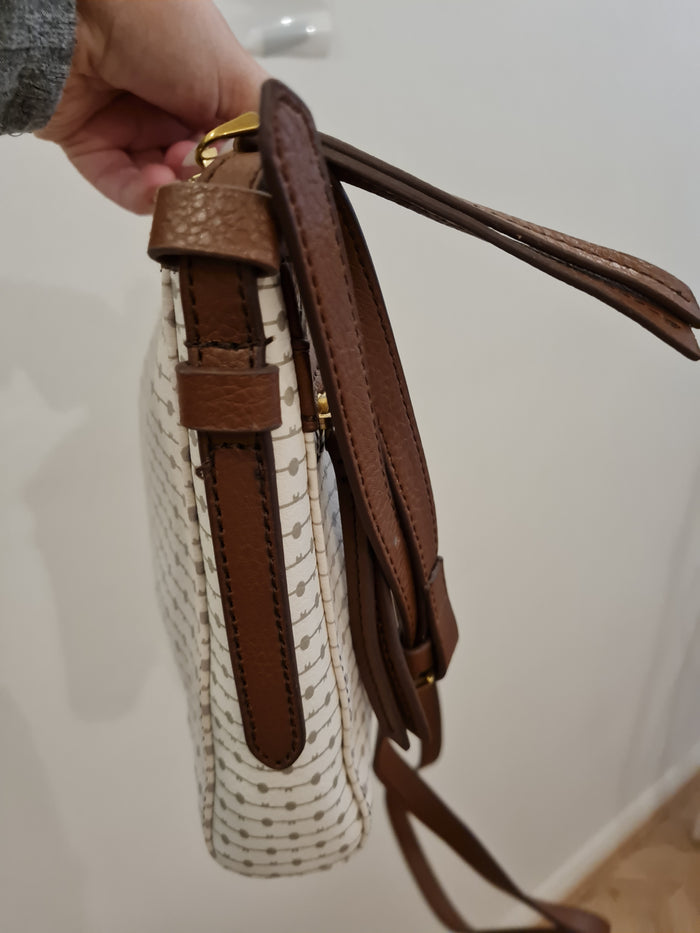 Fossil Cream & Tan Crossbody bag