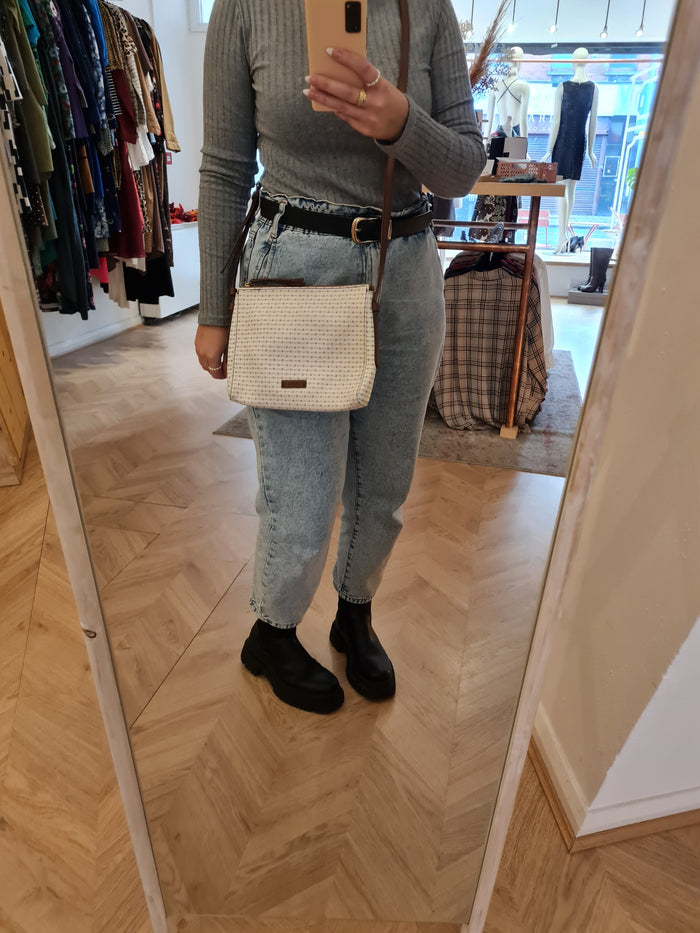 Fossil Cream & Tan Crossbody bag