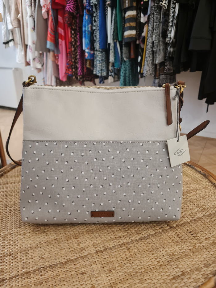 Fossil Grey spot crossbody NWT