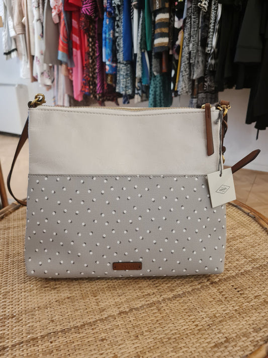 Fossil Grey spot crossbody NWT