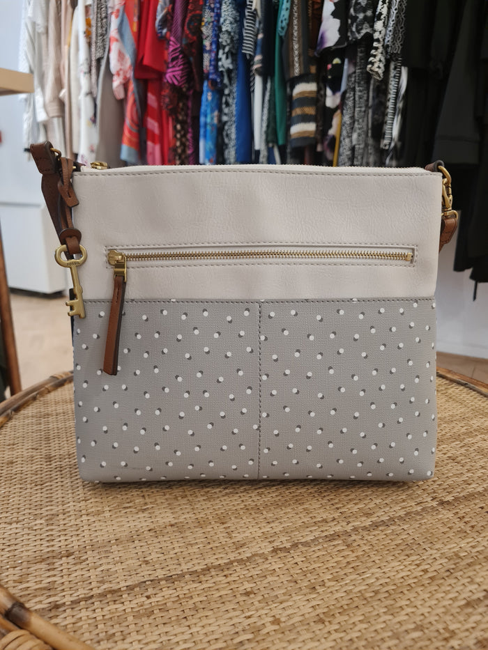 Fossil Grey spot crossbody NWT