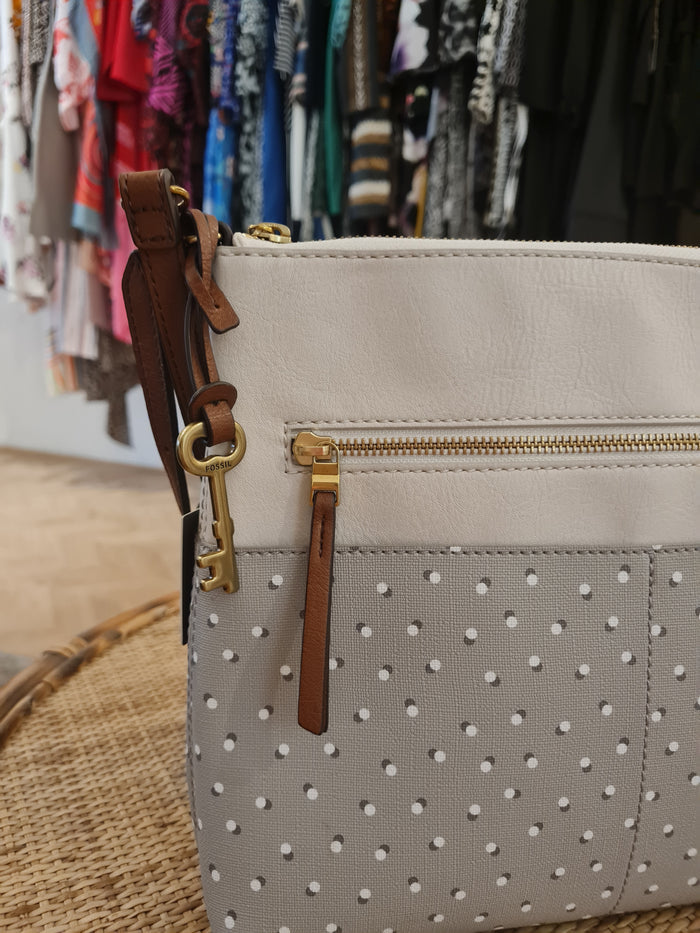 Fossil Grey spot crossbody NWT