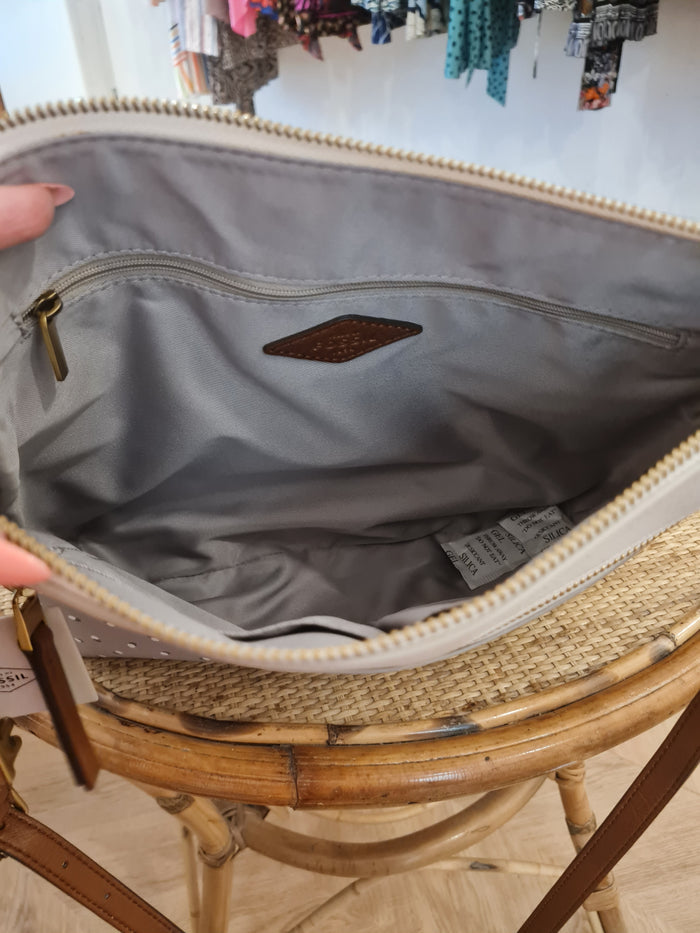 Fossil Grey spot crossbody NWT
