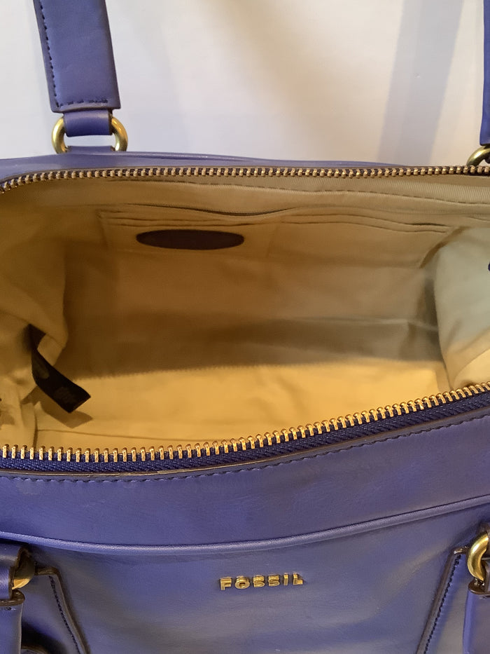 Fossil Indigo Blue Leather Handbag