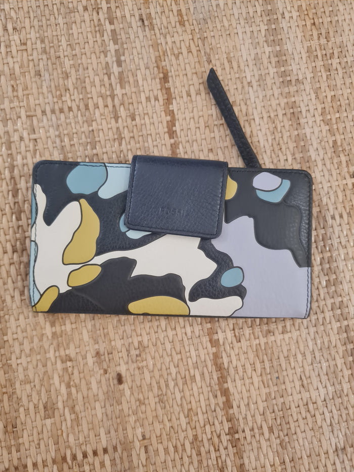 Fossil patterned leather purse