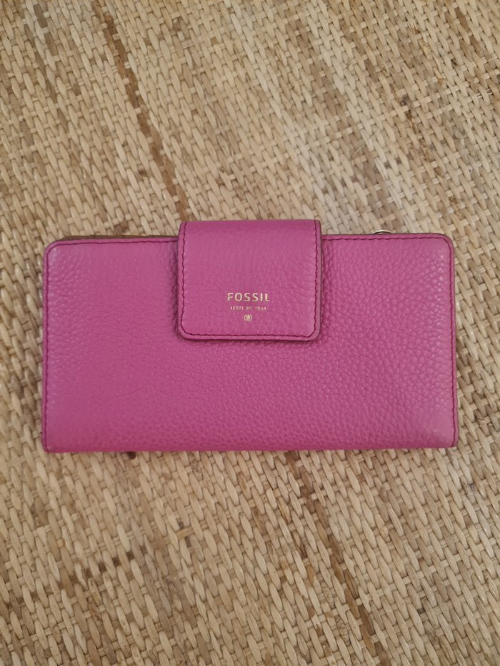 Fossil pink leather purse
