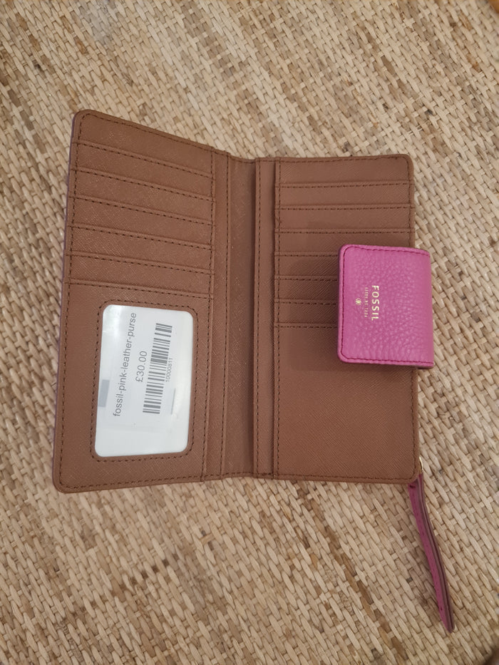 Fossil pink leather purse