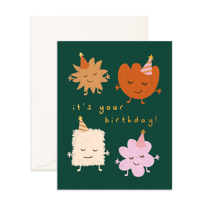 Four Little Monsters Greeting Card