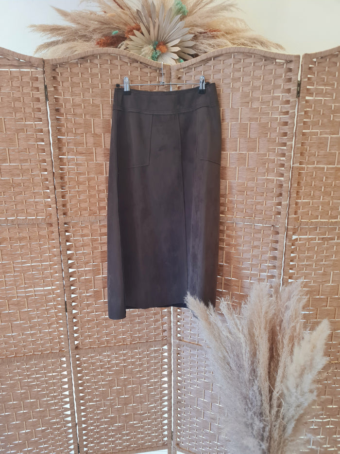 Foxie Dox Olive Suedette Skirt S