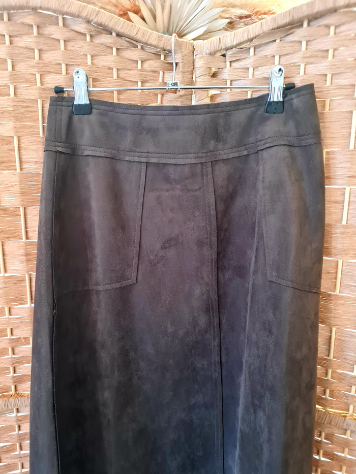 Foxie Dox Olive Suedette Skirt S
