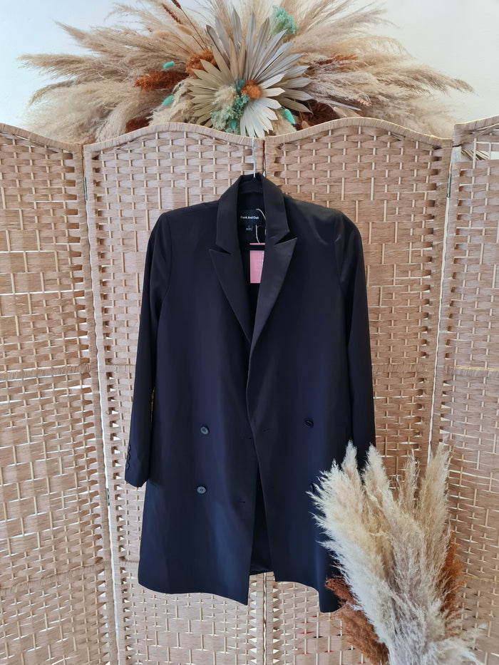 Frank & Oak longline black blazer S