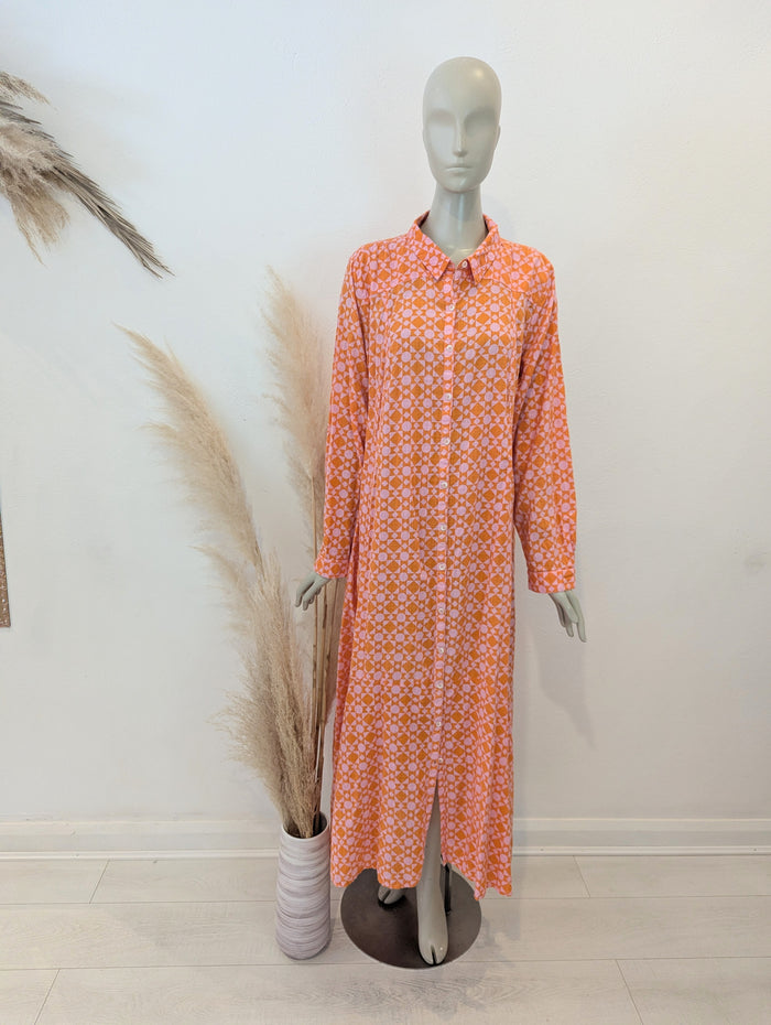 Free People Orange & Pink Cotton Maxi XL