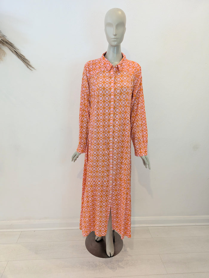 Free People Orange & Pink Cotton Maxi XL