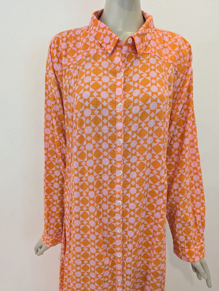 Free People Orange & Pink Cotton Maxi XL