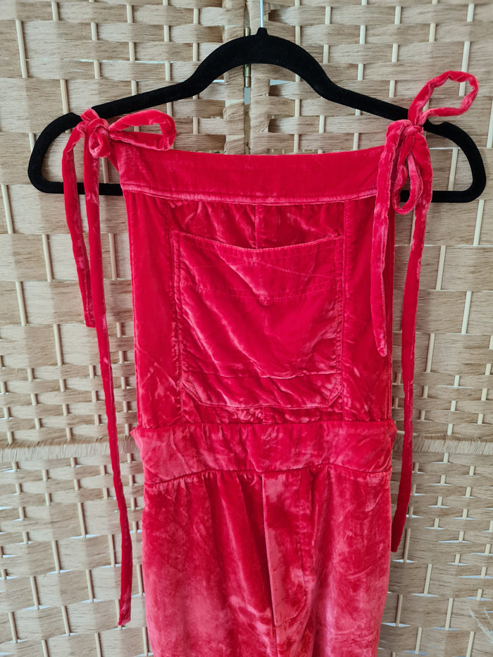 Free People Red Velvet Dungarees Small (NWT) RRP £148