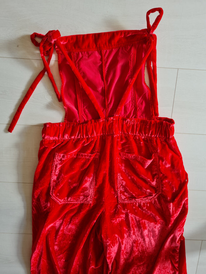 Free People Red Velvet Dungarees Small (NWT) RRP £148