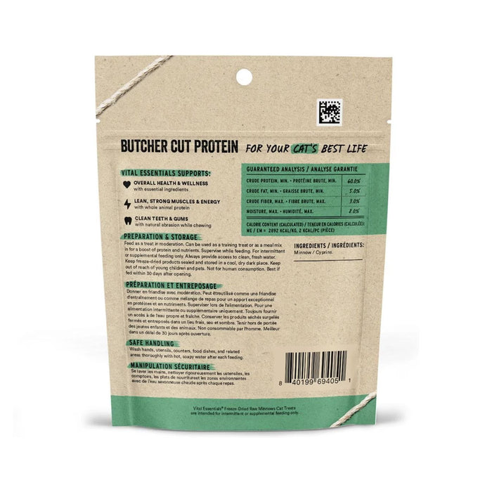 Freeze-dried Minnows Treats for Cats back of bag