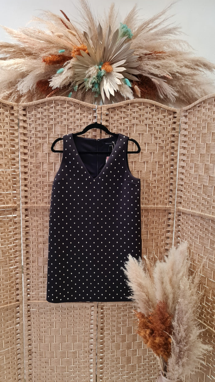 French Connection Black Diamonte Dress Size 10 (New)