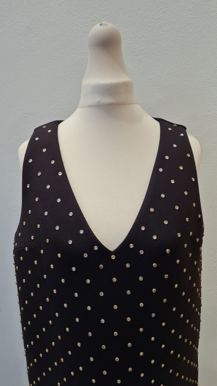 French Connection Black Diamonte Dress Size 10 (New)