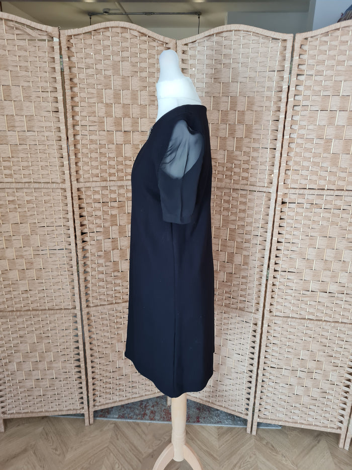 French Connection Black Neck embellished Dress 10