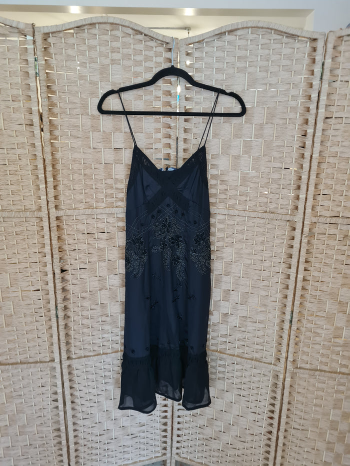 French Connection black slip dress 8
