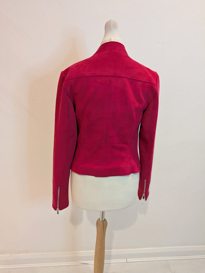French Connection Cerise Pink Biker Jacket 10