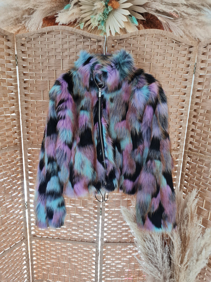 French Connection multi fur bomber S £160