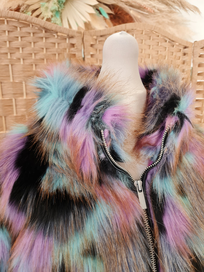 French Connection multi fur bomber S £160
