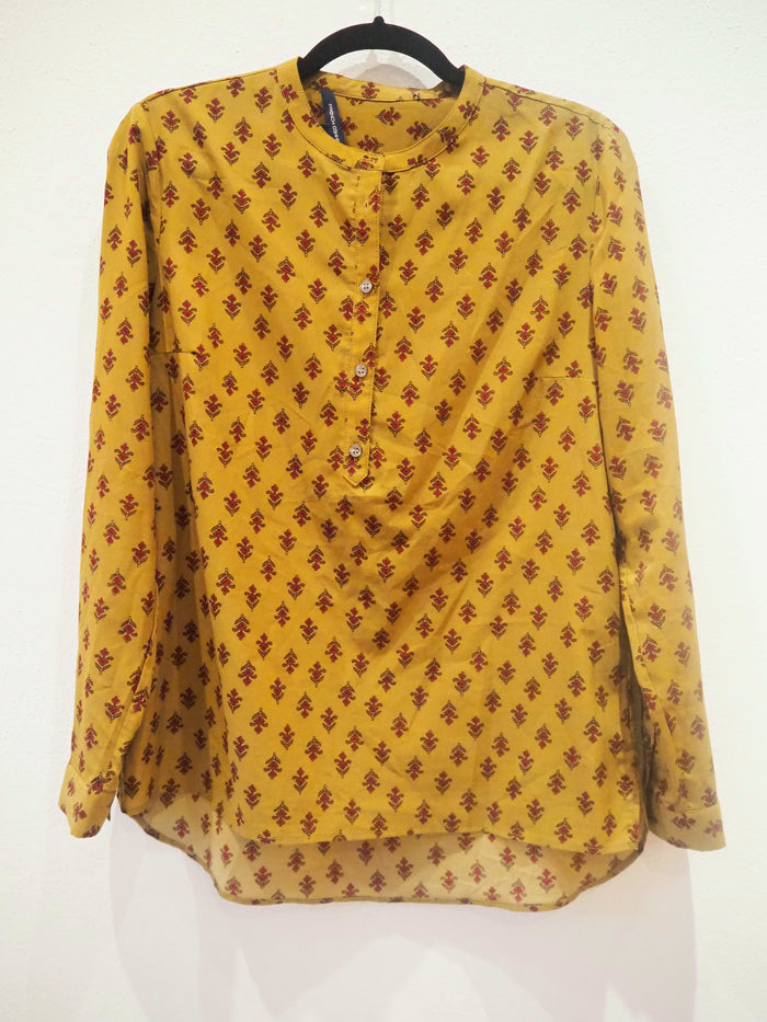 French Connection Olive /Burgandy Blouse Size S