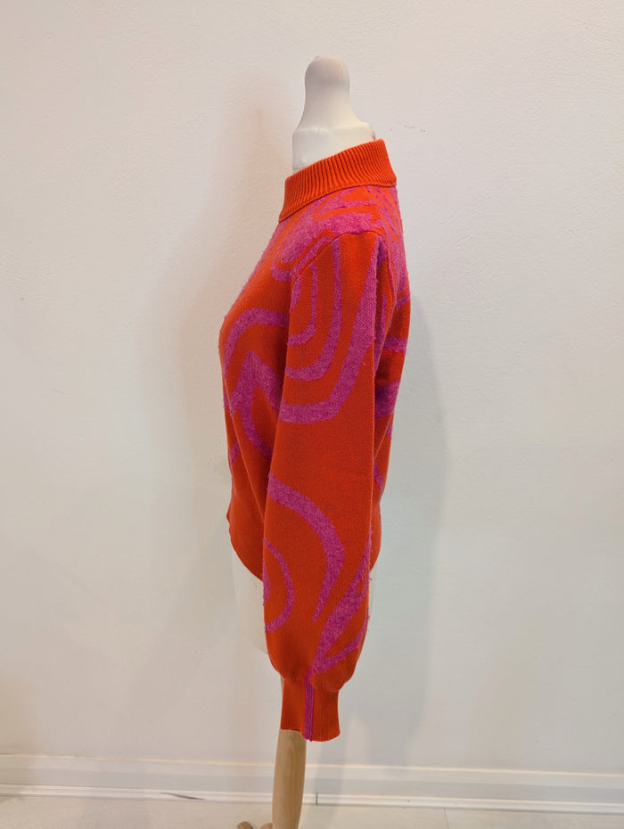 French Connection Orange/Pink Jumper S