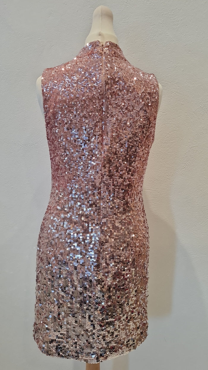 French Connection Rose Gold Sequin Dress Size 10