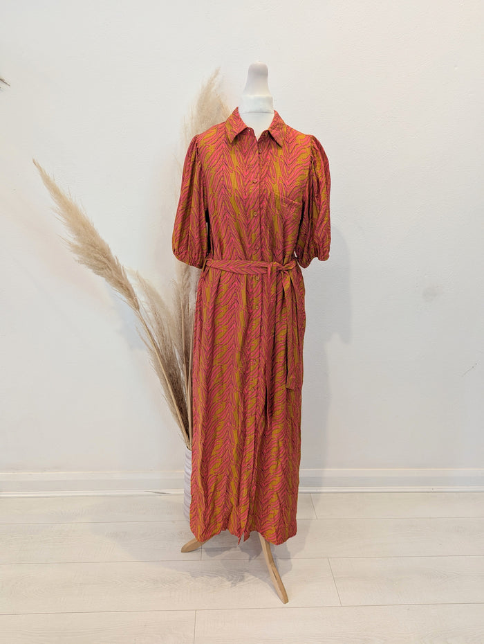Frnch Tan/Orange Print Dress S