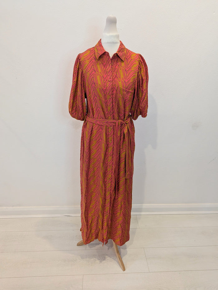 Frnch Tan/Orange Print Dress S
