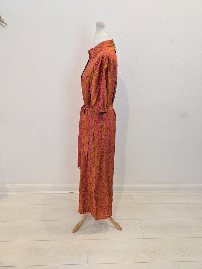 Frnch Tan/Orange Print Dress S