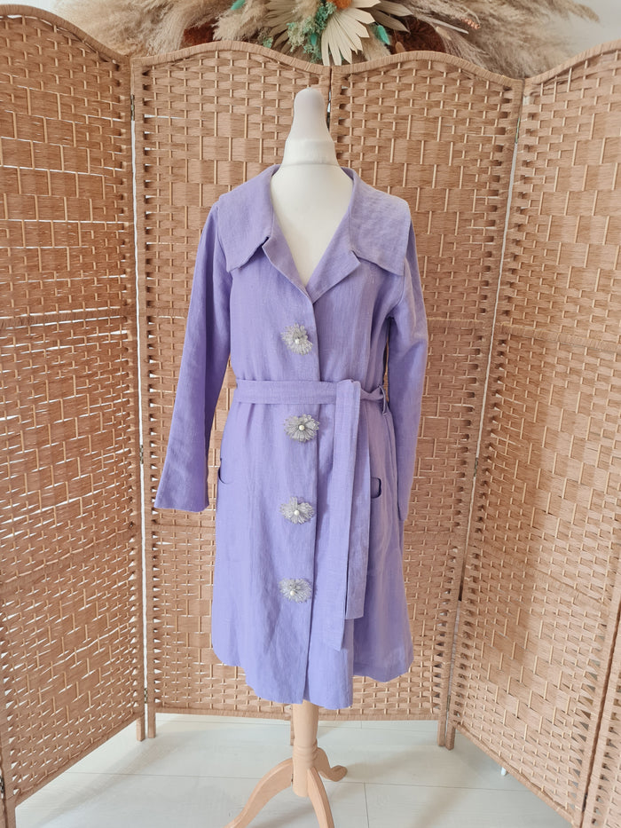 Frou Frou Lilac Linen Coat M