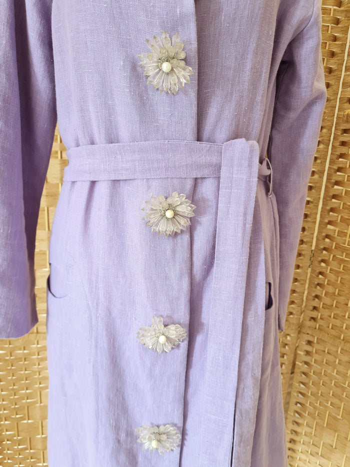 Frou Frou Lilac Linen Coat M