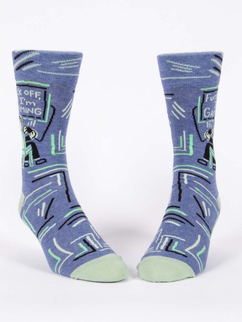 Fuck Off, I'm Gaming Men's-Crew Socks