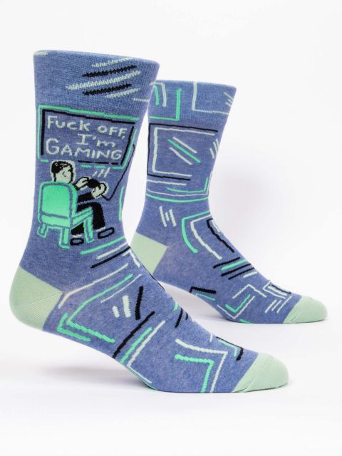 Fuck Off, I'm Gaming Men's-Crew Socks