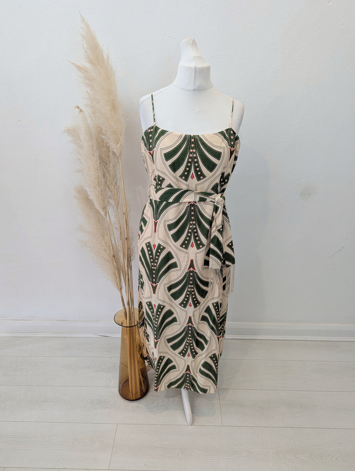 Gallery Green Print Dress L
