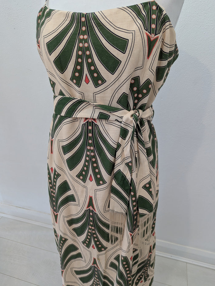 Gallery Green Print Dress L
